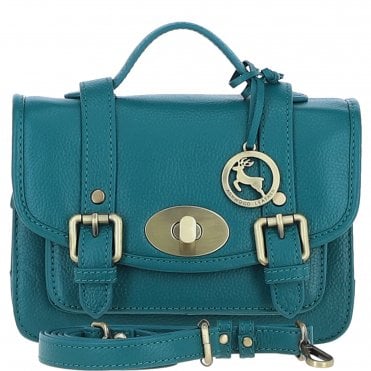 Stylish Ashwood Leather Medium Satchel Bag Green: Y-62
