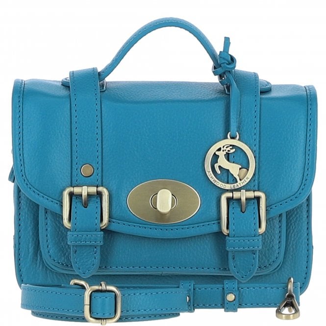 Ashwood Stylish Leather Medium Satchel Bag Turquise: Y-62