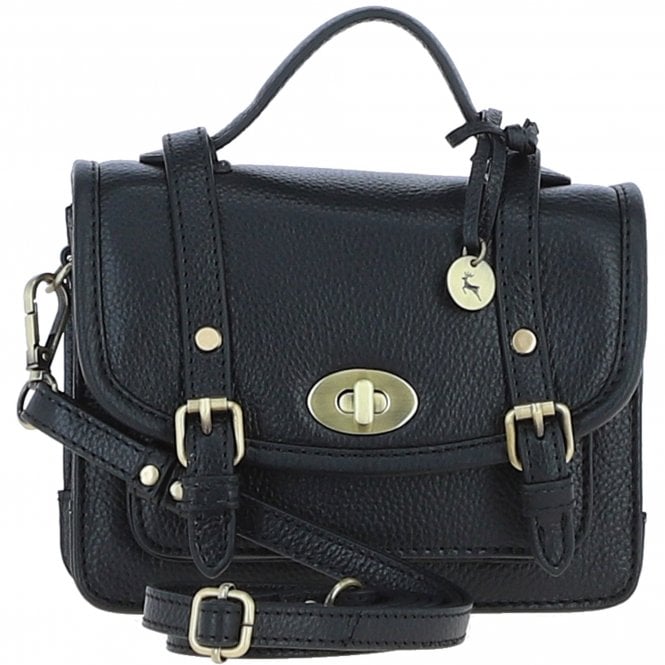 Ashwood Stylish Leather Small Satchel Bag Black: Y-61