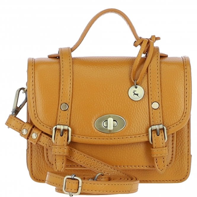 Ashwood Stylish Leather Small Satchel Bag Mustard: Y-61