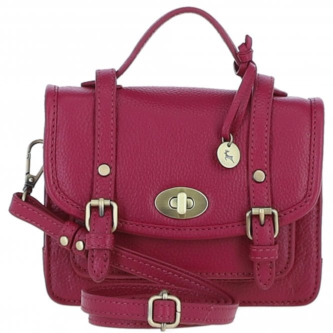Ashwood Stylish Leather Small Satchel Bag Raspberry: Y-61