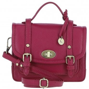 Stylish Ashwood Leather Small Satchel Bag Raspberry: Y-61