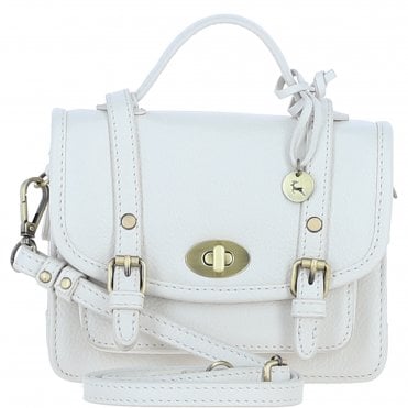 Stylish Ashwood Leather Small Satchel Bag White: Y-61