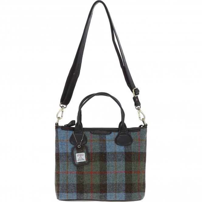 Ashwood Versatile Leather & Harris Tweed® Cloth Shoulder Bag Brown/Mcload: TW-22-01-BM