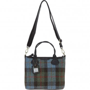 Versatile Ashwood Leather & Harris Tweed® Cloth Shoulder Bag Brown/Mcload: TW-22-01-BM