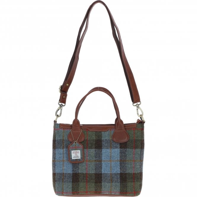 Ashwood Versatile Leather & Harris Tweed® Cloth Shoulder Bag Tan/Mcload: TW-22-02-TM